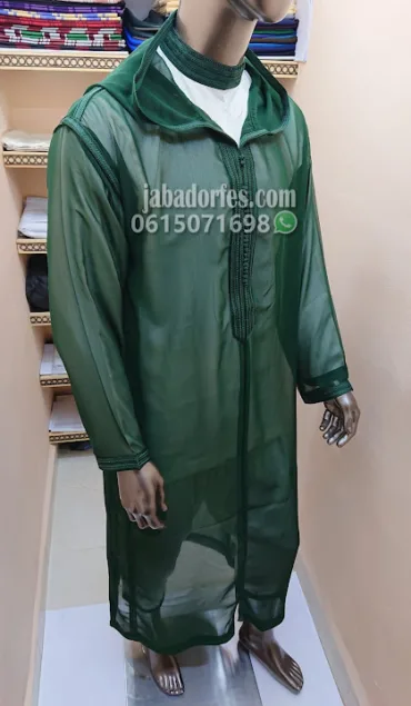 جلابة شفافة أخضر زيتي