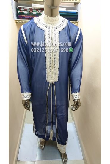 قفطان نص طوق شفاف