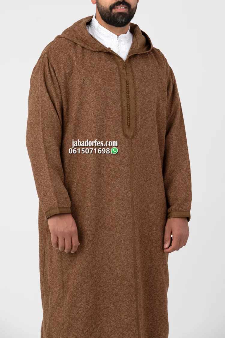 جلابة للرجال تويد قهوي لفصل الشتاء