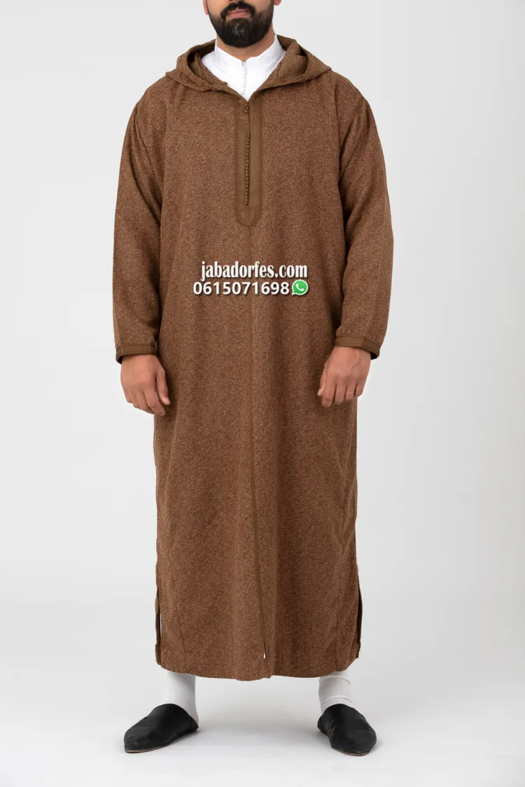 جلابة للرجال تويد قهوي لفصل الشتاء