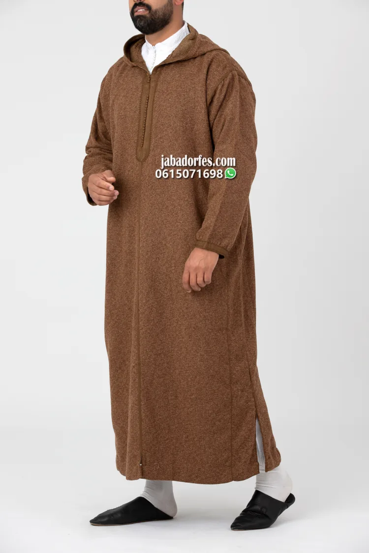 جلابة للرجال تويد قهوي لفصل الشتاء