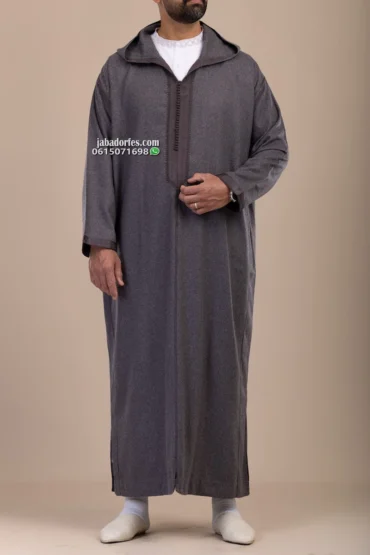 جبادور فاس 9 جلابة للرجال تويد رمادي شتوي خفيف