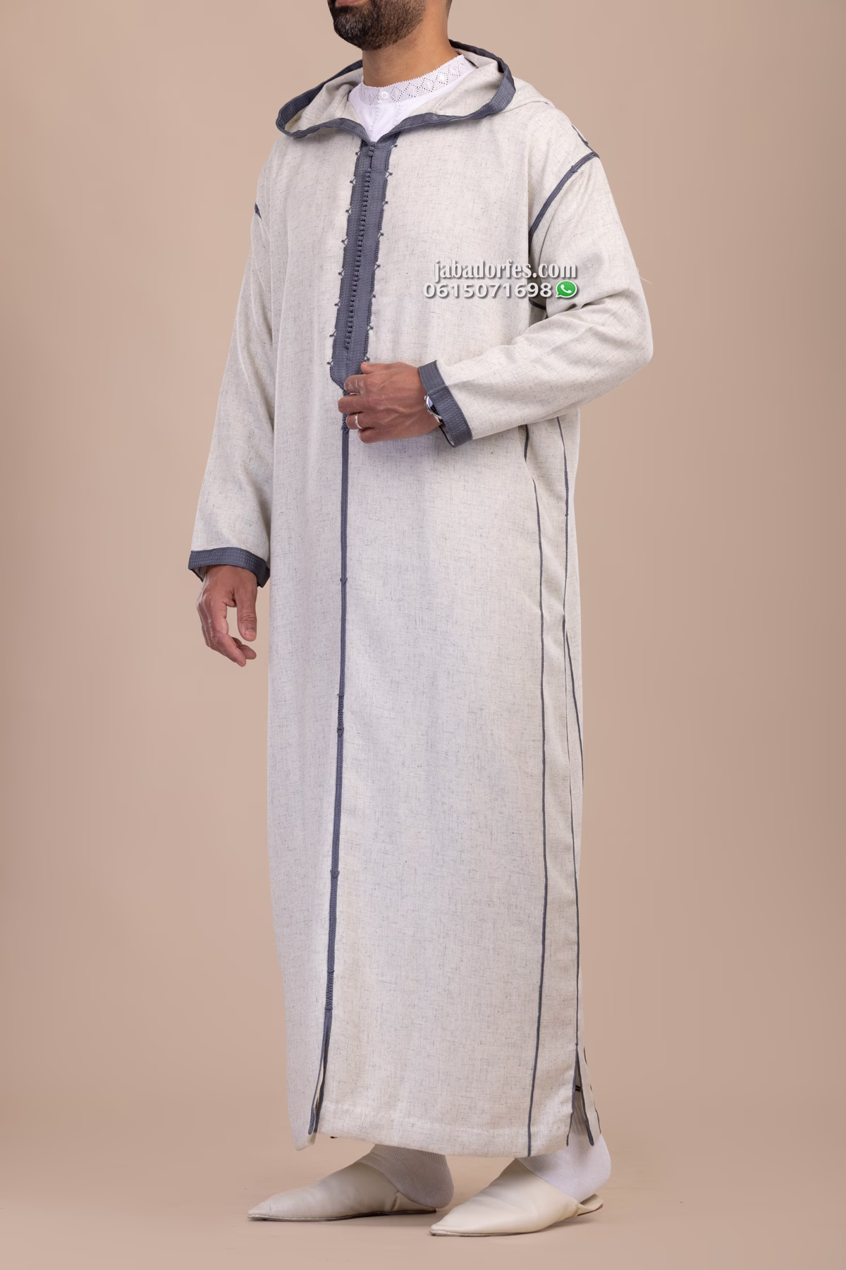 جلابة للرجال ماريو بول رمادي شتوي خفيف 4 جلابة للرجال ماريو بول رمادي شتوي خفيف